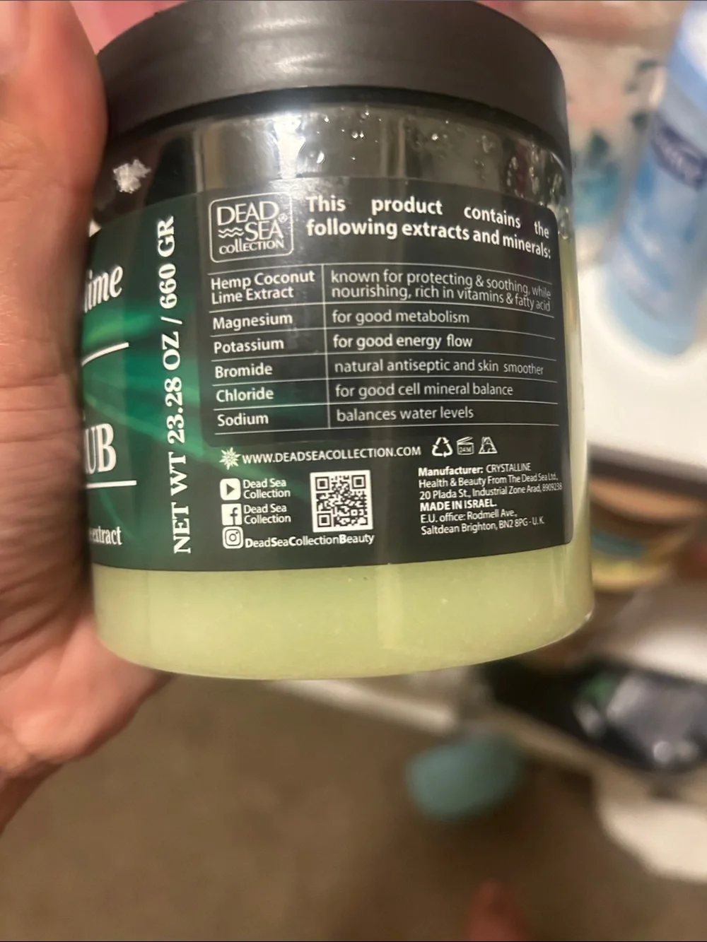 Hemp & Coconut Lime Mineral Salt Scrub - Green